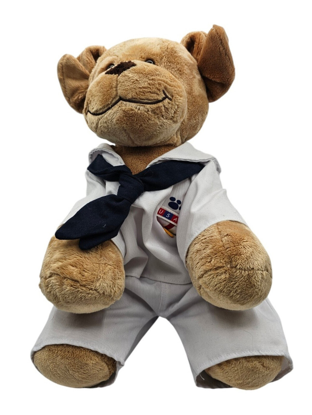 Build a Bear Plush Stuffed Animal Dog In Sailor Outfit Beige Vtg
